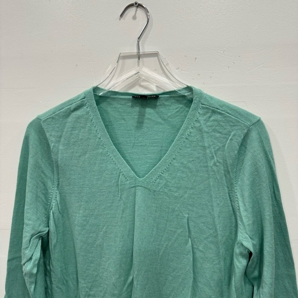 Eileen Fisher Italian Yarn Fine Knit Long Sleeve Tunic Sweater Large Green - Picture 3 of 7